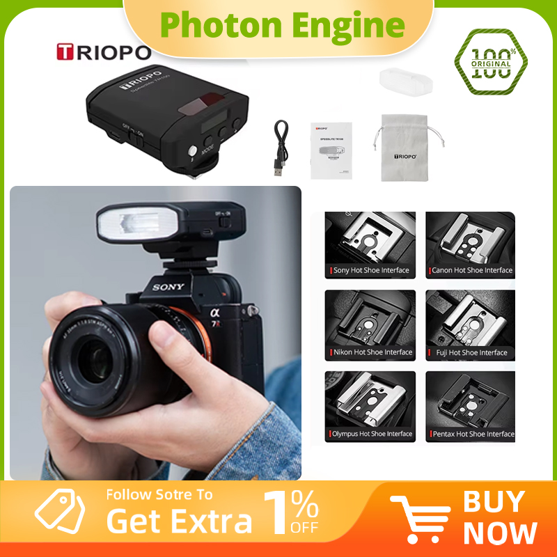 Photography Lighting Overhead - TRIOPO TR100 Mini Retro Flash Portable