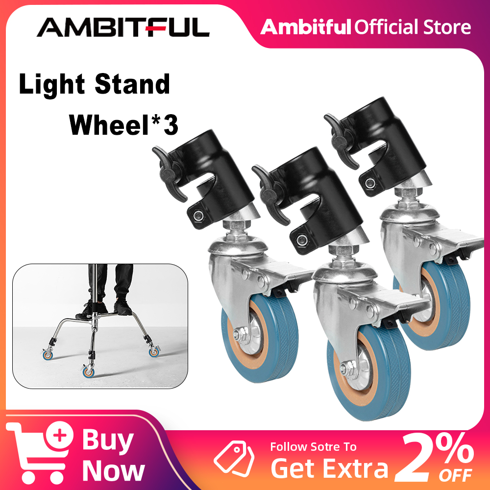 Photography Lighting Setup - AMBITFUL 3Pcs C-Stand Swivel Caster Metal