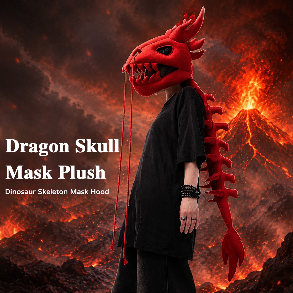 Photography Lighting - Dragon Skull Spine Plush Hood Long