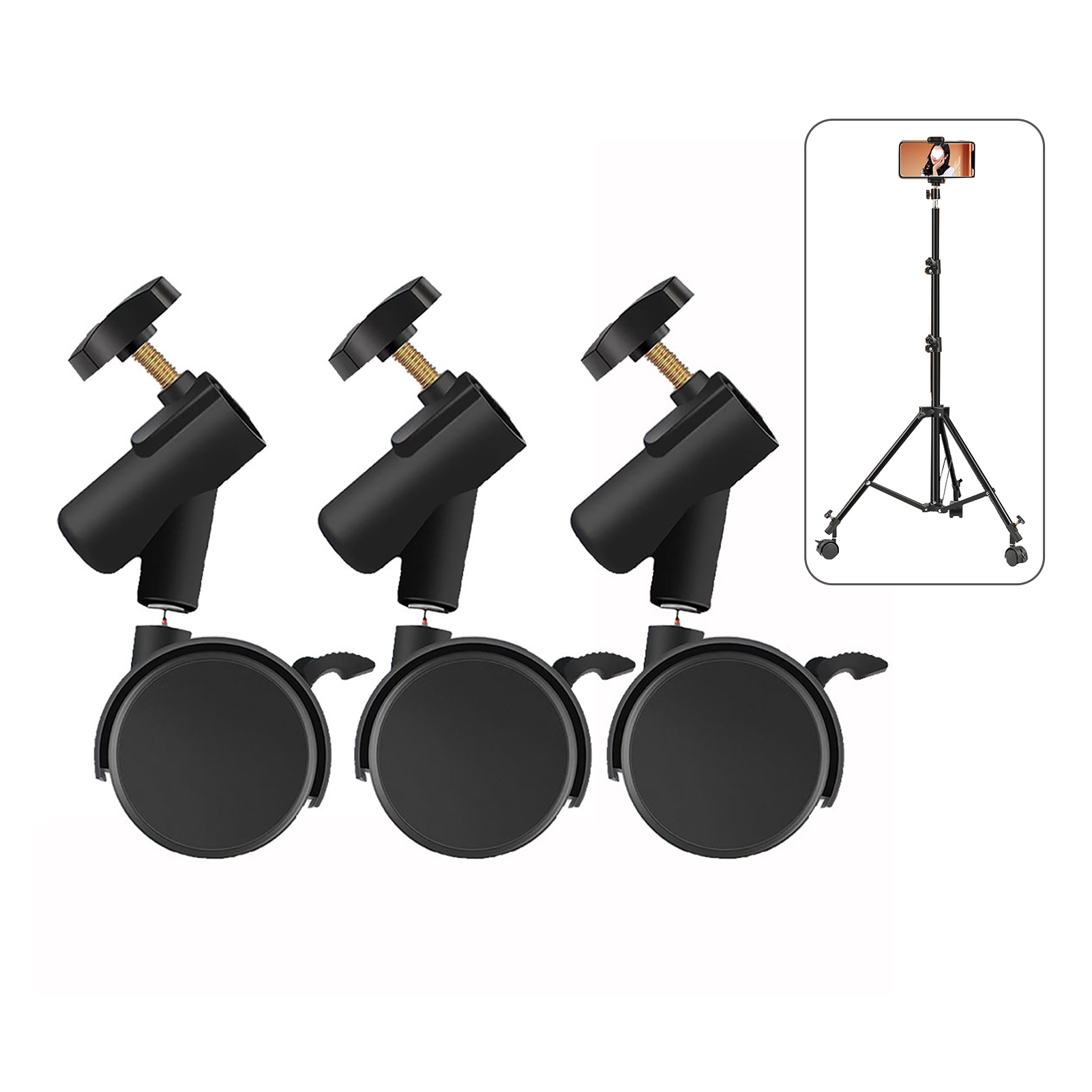 Photography Lighting Setup - 3pcs/set Flexible Casters Wheels with 16mm