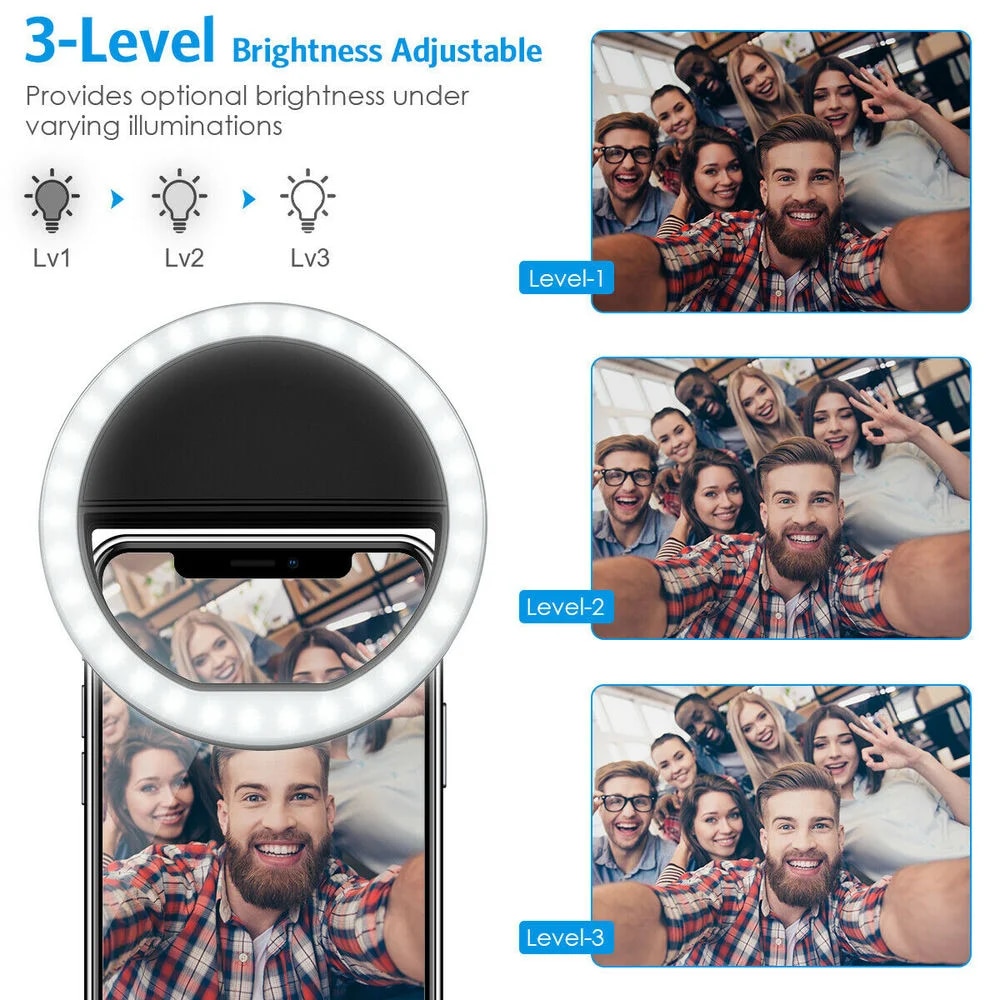 USB Rechargeable LED Selfie Ri - Photography Lighting Overhead 评论和价格