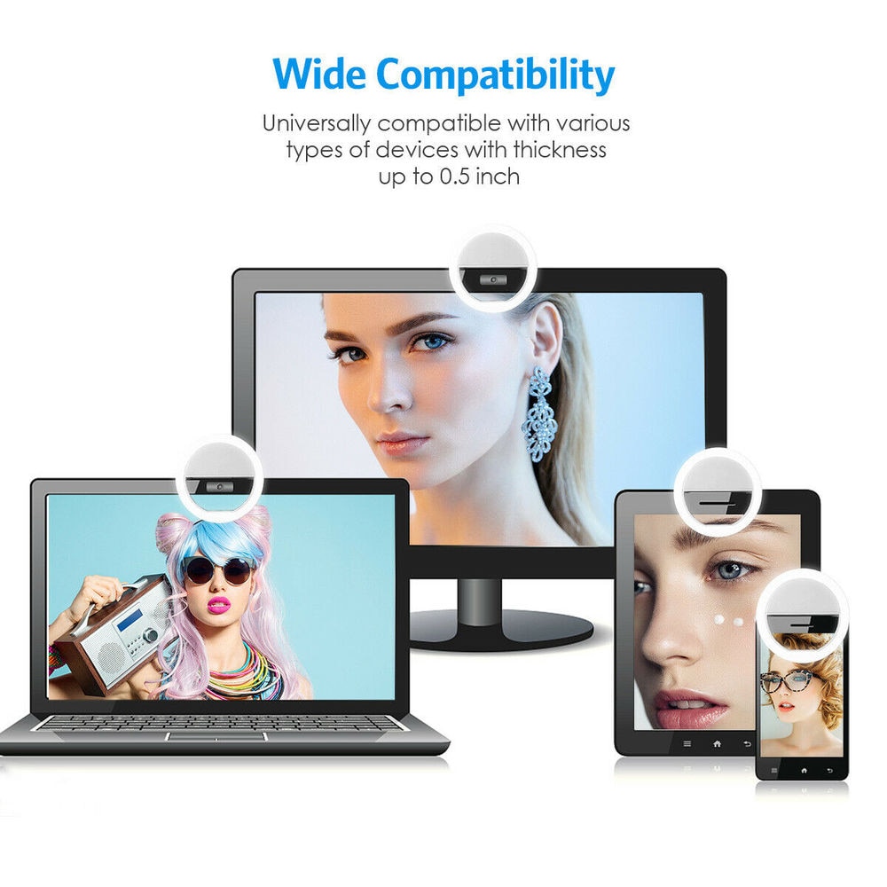 USB Rechargeable LED Selfie Ri - Photography Lighting Overhead 评论和价格