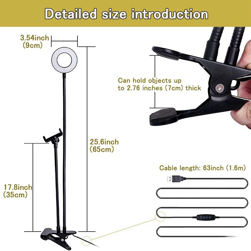 Universal Selfie Ring Light wi - Photography Lighting Overhead 评论和价格