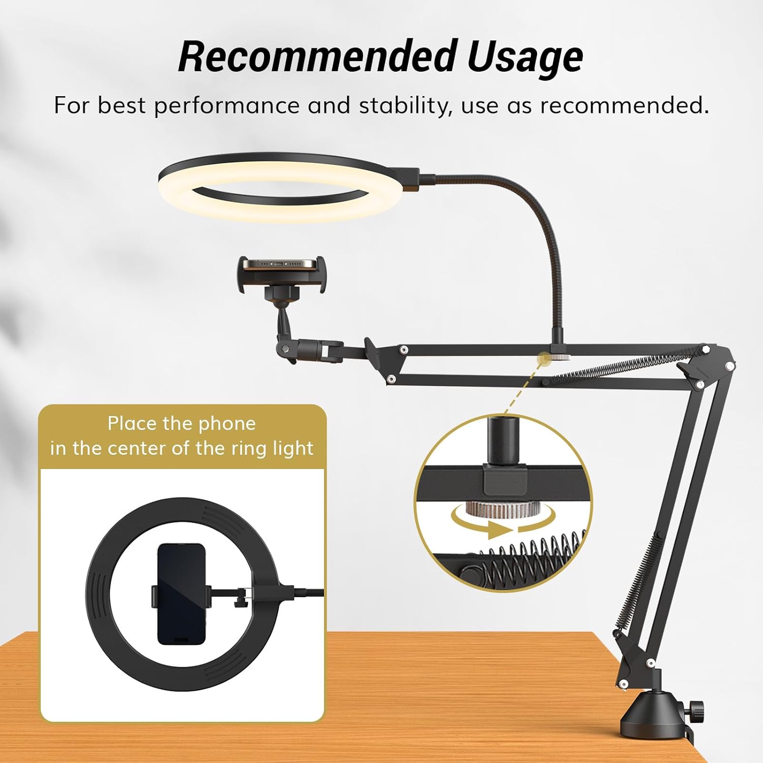 Ring Light with Stand and Phon - Photography Lighting Overhead 评论和价格
