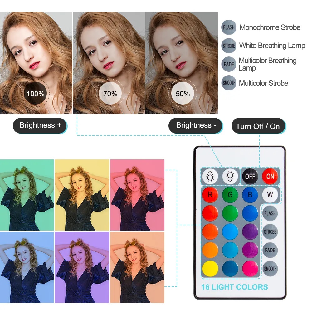 10 Inch RGB Ring Light With Re - Photography Lighting Overhead 评论和价格