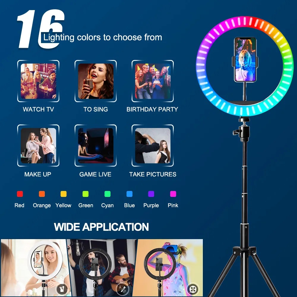 10 Inch RGB Ring Light With Re - Photography Lighting Overhead 评论和价格