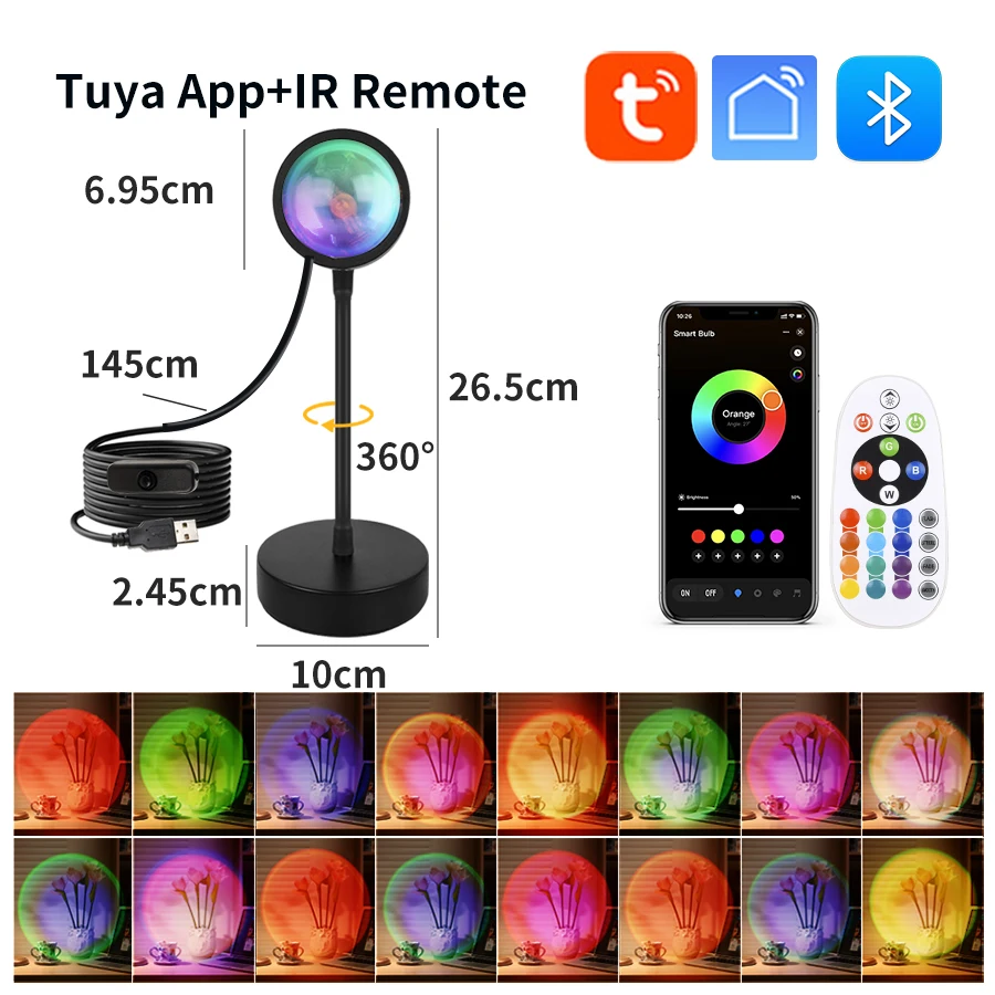 Smart Sunset Lamp Tuya USB Sun - Photography Lighting Setup 评论和价格