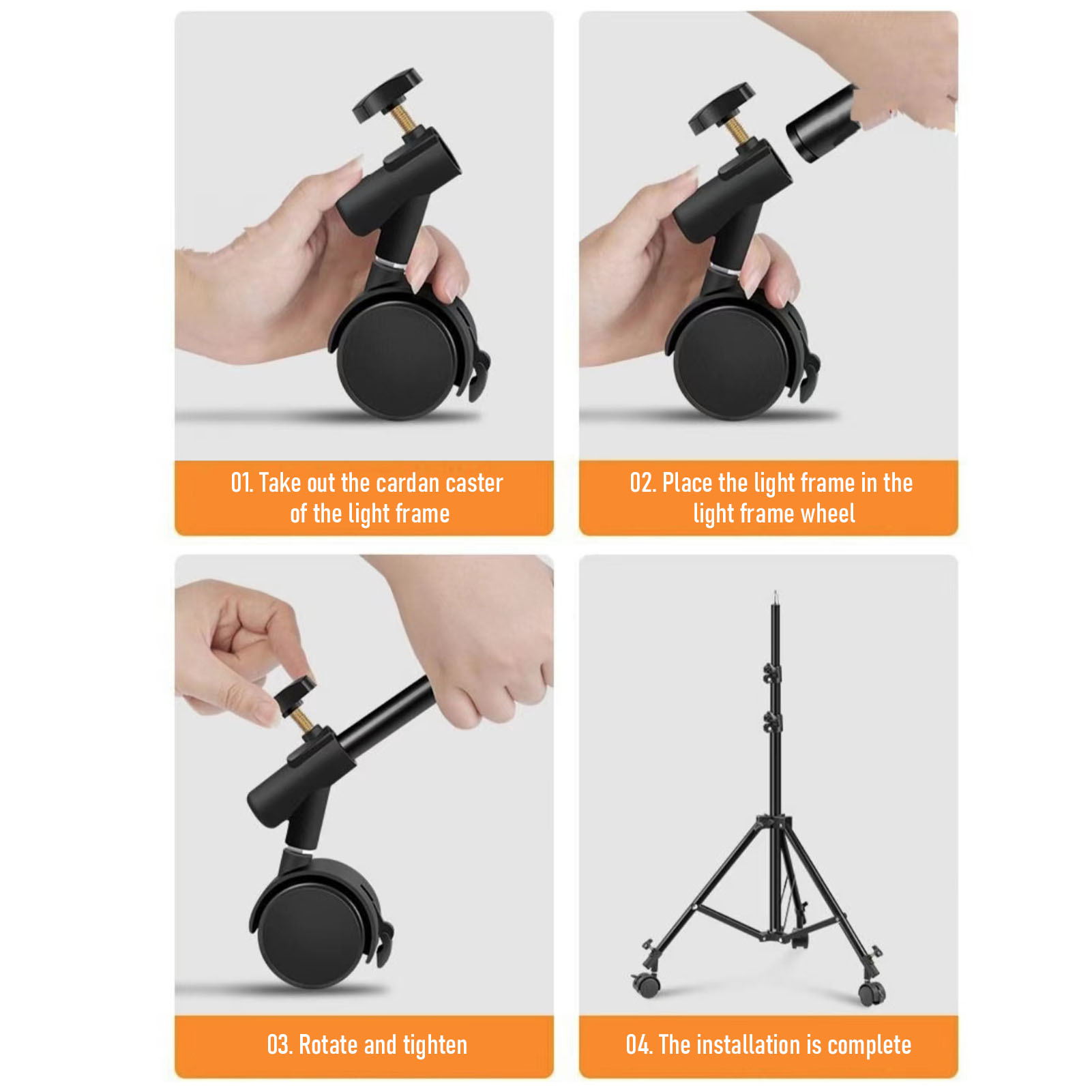 3pcs/set Flexible  Casters Whe - Photography Lighting Setup 评论和价格